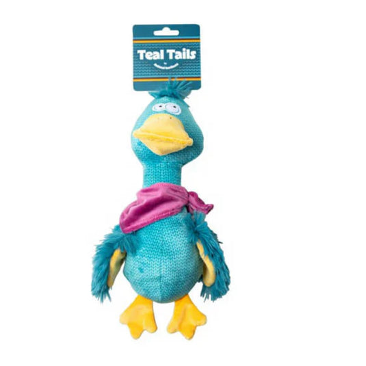 Hem & Boo Teal Tails Tom Duck dog toy
