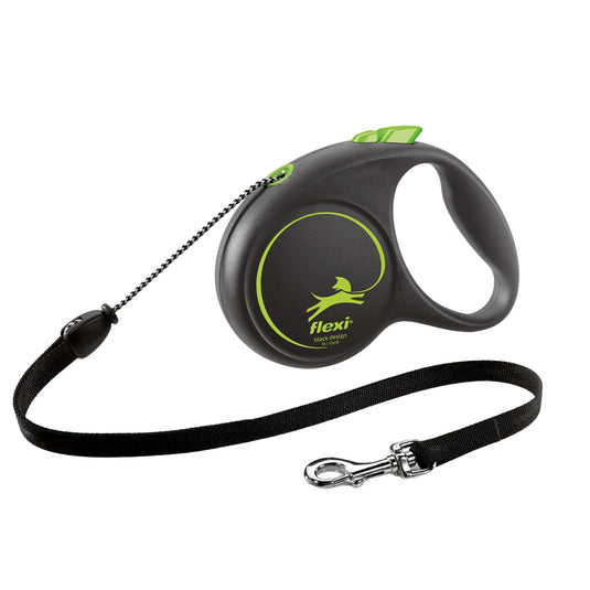 Flexi Black Design Cord Green Dog Lead