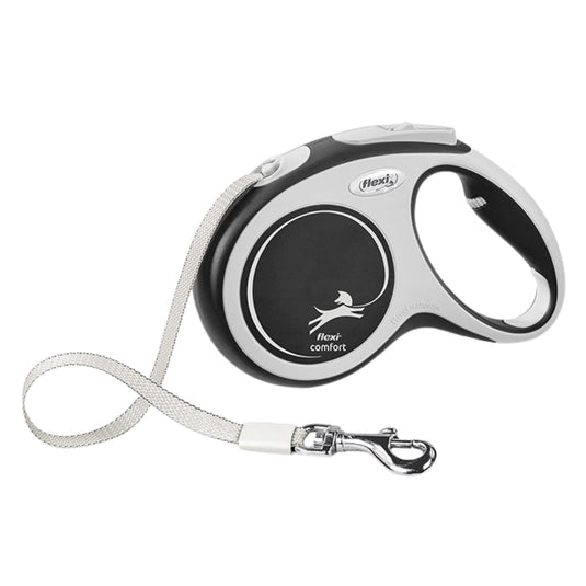 Flexi Comfort Tape Black Dog Lead