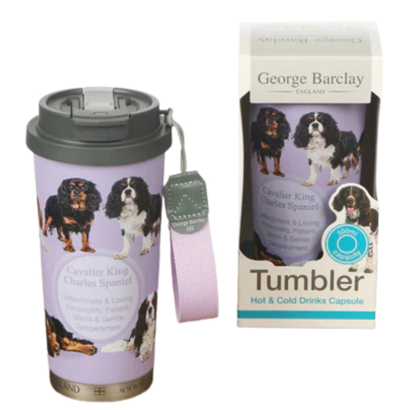 Load image into Gallery viewer, George Barclay Cavalier King Charles Spaniel Tumbler For Hot &amp; Cold Drinks 500ml
