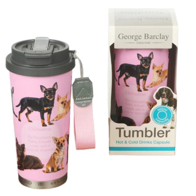 Load image into Gallery viewer, George Barclay Chihuahua Tumbler For Hot &amp; Cold Drinks 500ml

