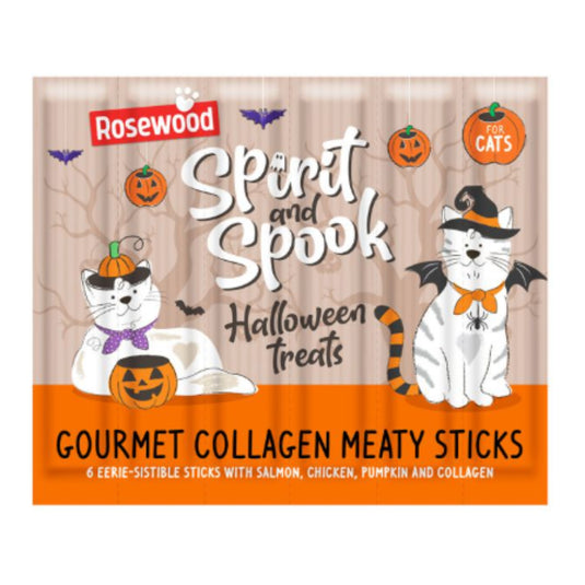 Rosewood Spirit and Spook Halloween Gourmet Collagen Meaty Sticks for Cats 6x5g