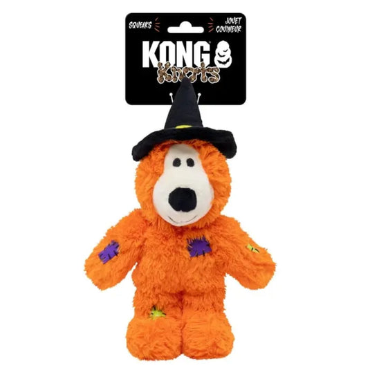 KONG Halloween Wild Knots Witch Bear Orange Dog Toy sm/md