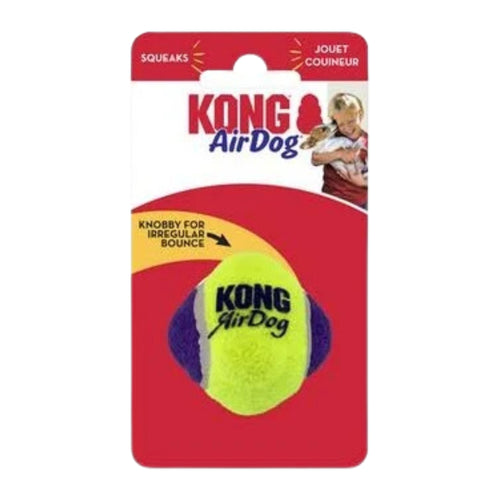 KONG Airdog Squeaker Knobby Ball Dog Toy – Durable squeaker ball with knobby texture, designed for fetching and dental health. 