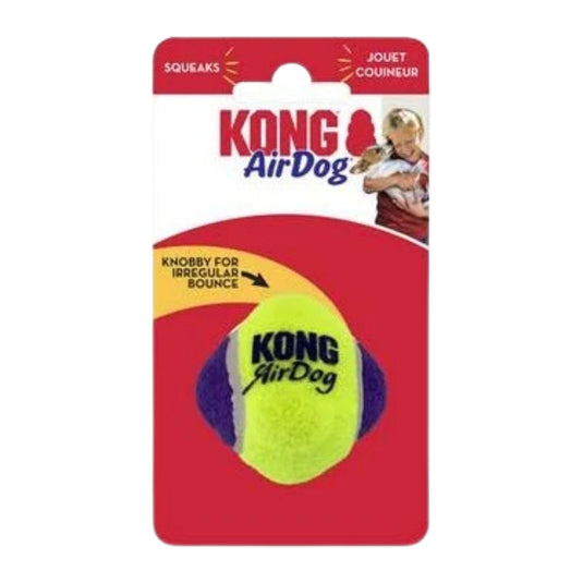 KONG Airdog Squeaker Knobby Ball Dog Toy – Durable squeaker ball with knobby texture, designed for fetching and dental health. 