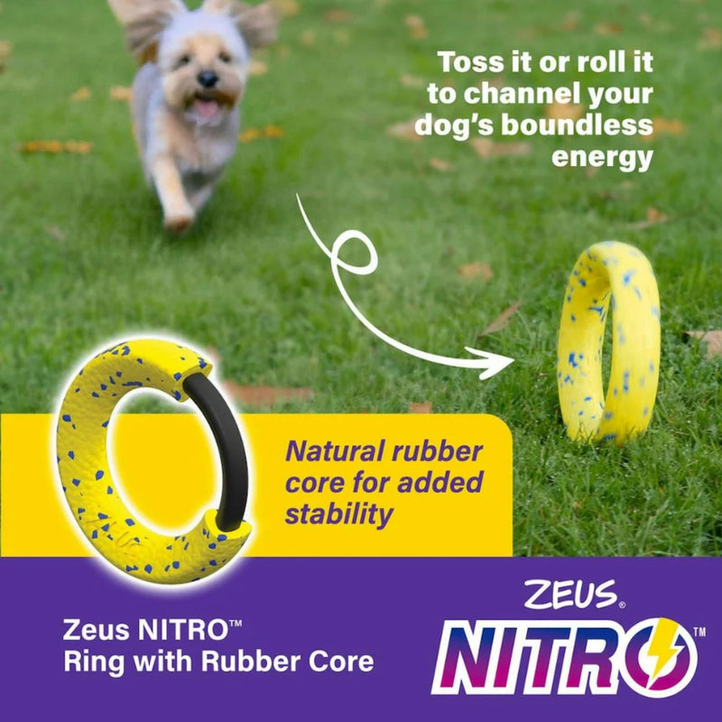 Load image into Gallery viewer, Zeus Nitro Weighted Ring 16cm – Durable Floating Dog Toy for Fetch &amp; Tug Play
