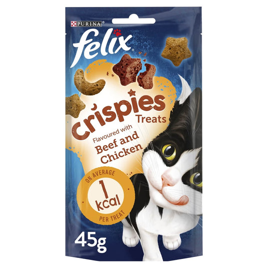 Felix Crispies Beef & Chicken crunchy cat treats pouch 45 g