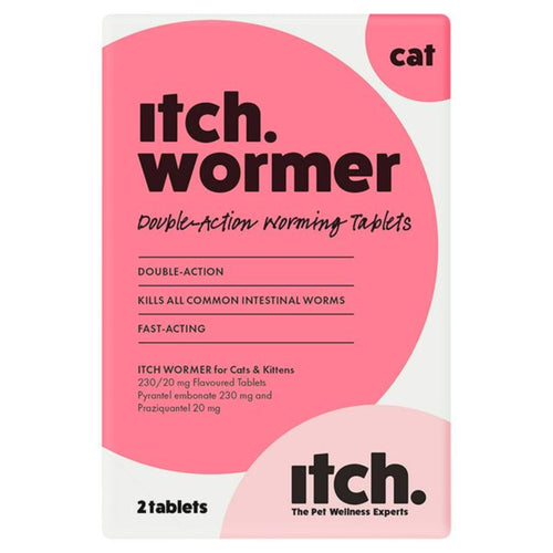 Itch Cat Wormer Tablets 2 Pack – effective treatment for roundworms and tapeworms in cats