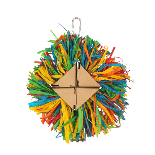 Rainbow Raffia Medium Bird Toy 18cm