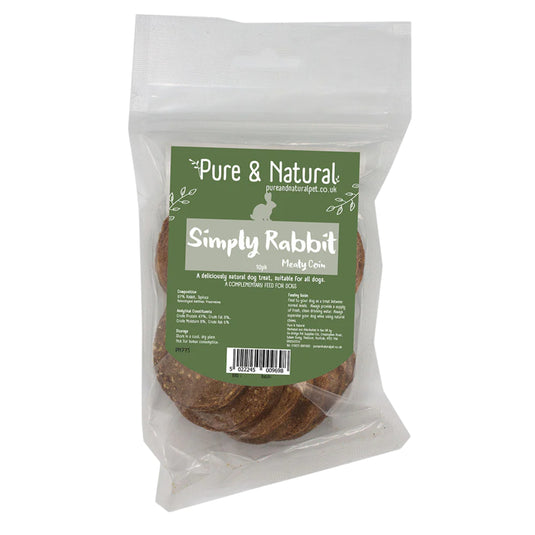 Pure & Natural Simply Rabbit Meaty Coins Dog Treats 10 Pack