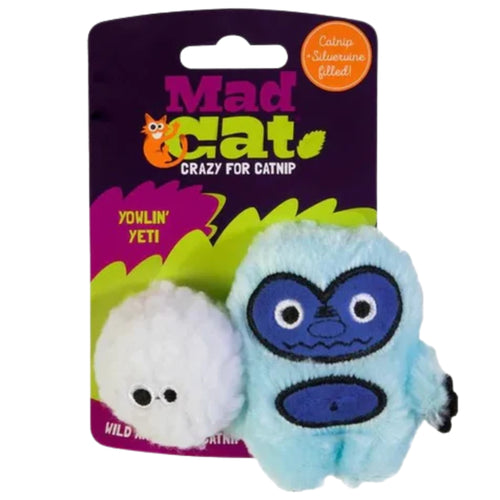 Mad Cat Yowlin' Yeti Cat Toy with catnip and silvervine
