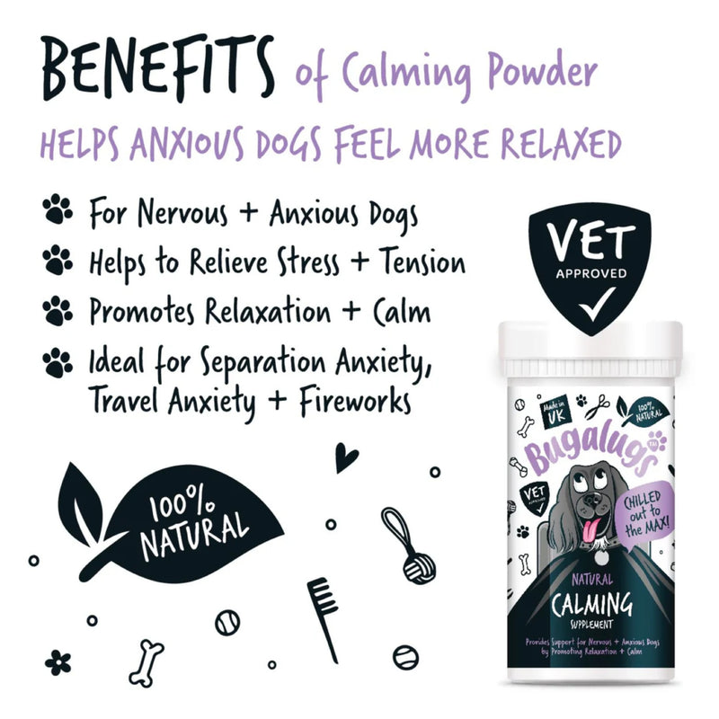 Load image into Gallery viewer, Bugalugs Calming Powder Supplement for Dogs – 80g
