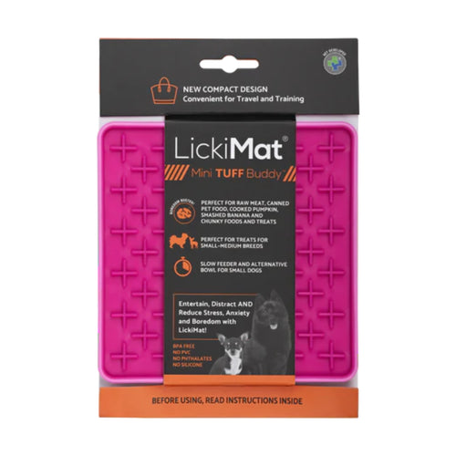 Lickimat Mini Tuff Buddy – durable lick mat for small dogs and chunky foods