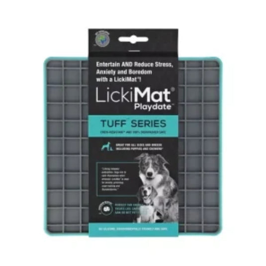 Lickimat Tuff Series Blue – durable chew-resistant dog lick mat