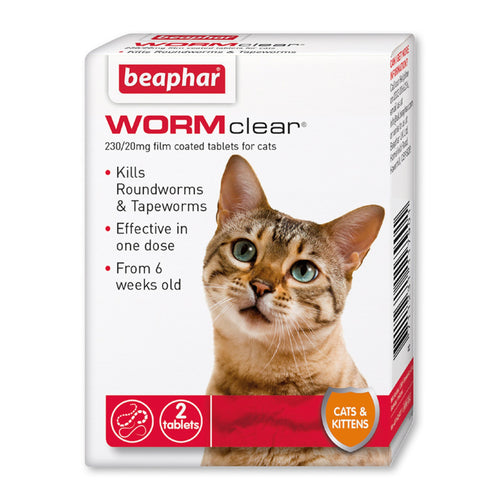 Beaphar WORMclear Worming Tablet Treatment for Cats – 2 Tablets