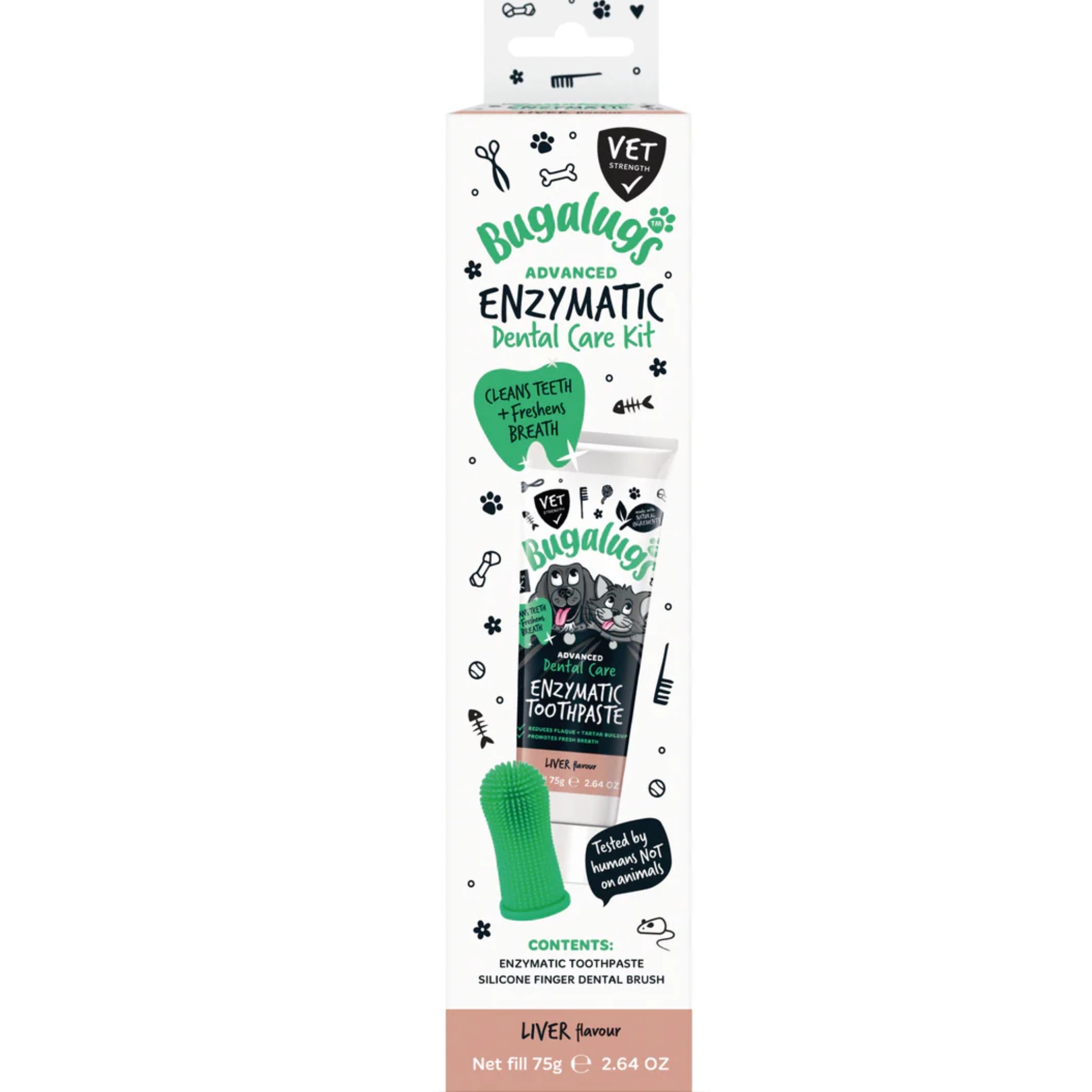 Dental Care Kit (Enzymatic Toothpaste with Finger Toothbrush) for Dogs ...