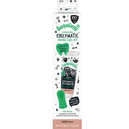 Dental Care Kit with Enzymatic Toothpaste and Finger Toothbrush for Dogs & Cats