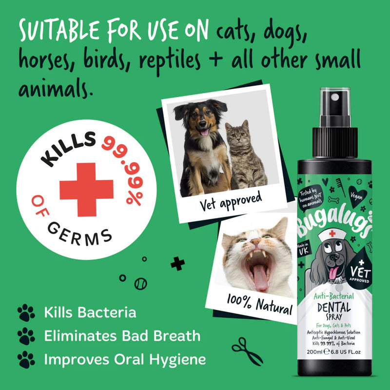 Load image into Gallery viewer, Bugalugs Anti-Bacterial Dental Spray for Dogs &amp; Cats 200ml
