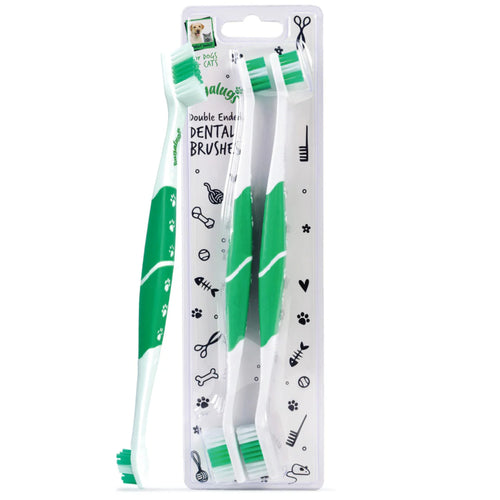 Bugalugs Pack of 2 Double Ended Dental Care Toothbrushes for Dogs & Cats