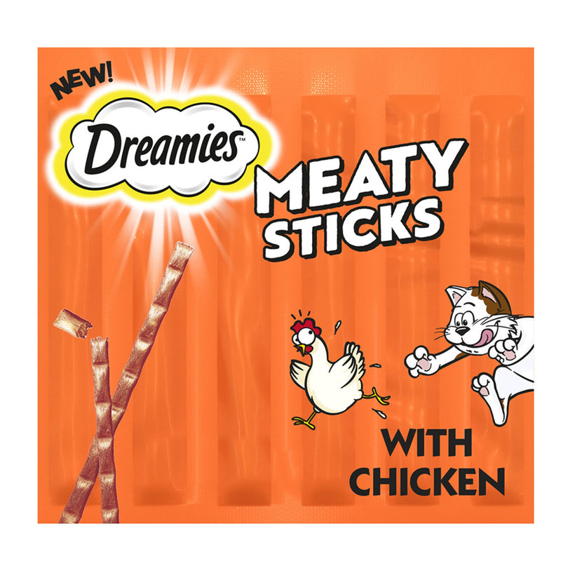 Load image into Gallery viewer, Dreamies Meaty Sticks cat treats with chicken, 30g pack
