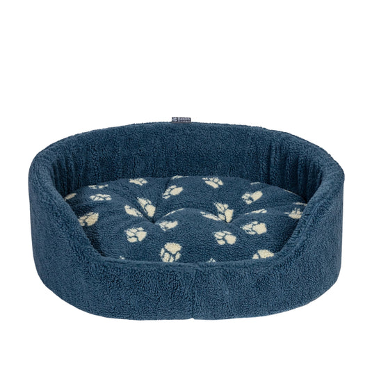 Danish Design Harbour Fleece Paw Slumber Dog Bed 30" – Cosy High-Wall Dog Bed