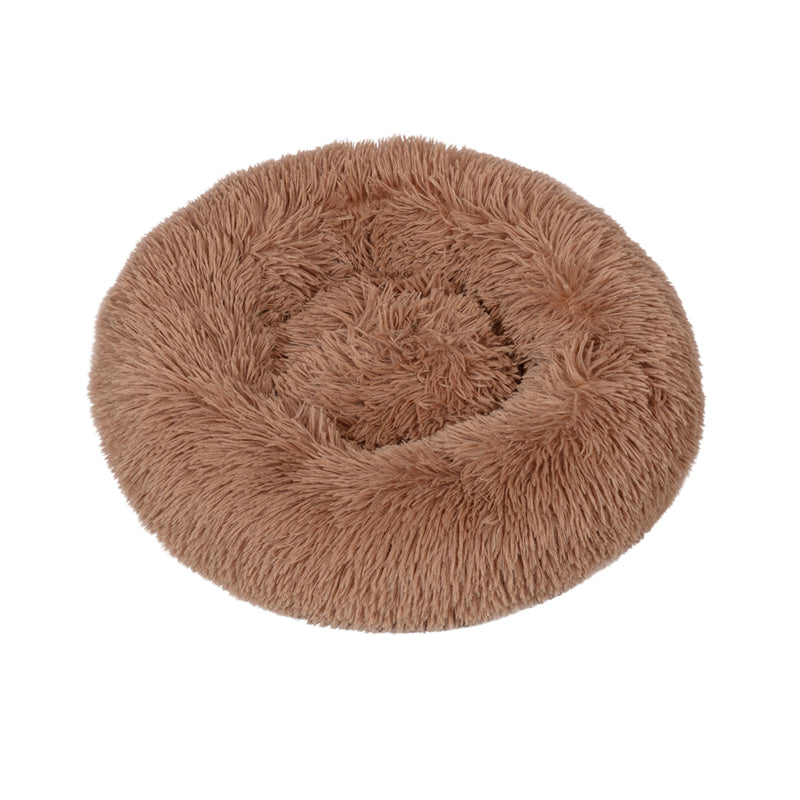 Load image into Gallery viewer, Danish Design Essentials Fluffy Donut Beige Dog Bed plush round calming dog bed

