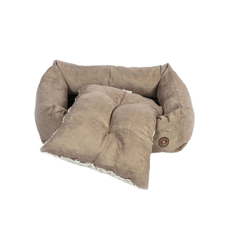 Load image into Gallery viewer, Danish Design Arctic Snuggle Dog Bed – Luxury Faux Fur Cosy Bed
