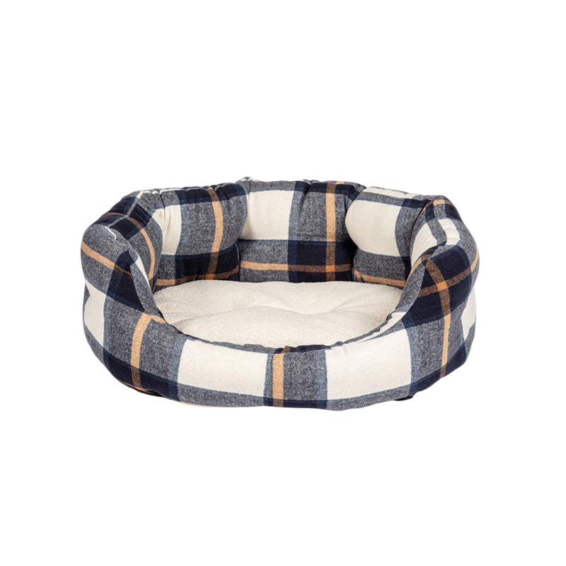 Load image into Gallery viewer, Danish Design Bowmore Navy Deluxe Slumber Dog Bed supportive high wall dog bed navy
