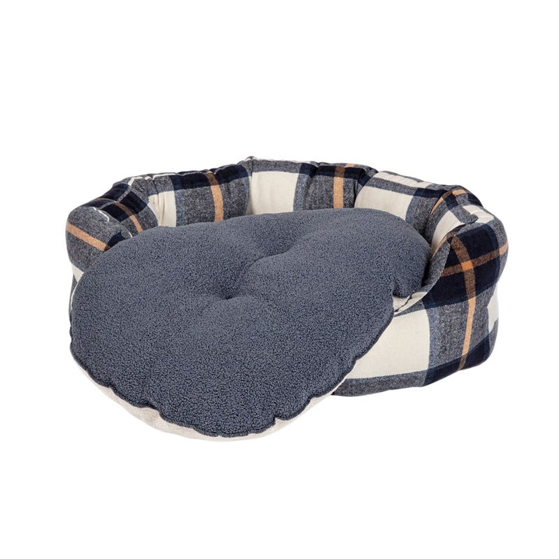 Load image into Gallery viewer, Danish Design Bowmore Navy Deluxe Slumber Dog Bed – Supportive High-Wall Bed

