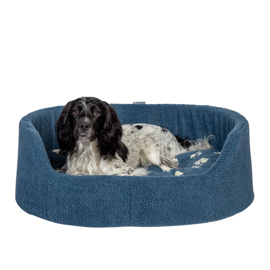 Danish Design Harbour Fleece Paw Slumber Dog Bed 30 inch fleece dog bed paw print