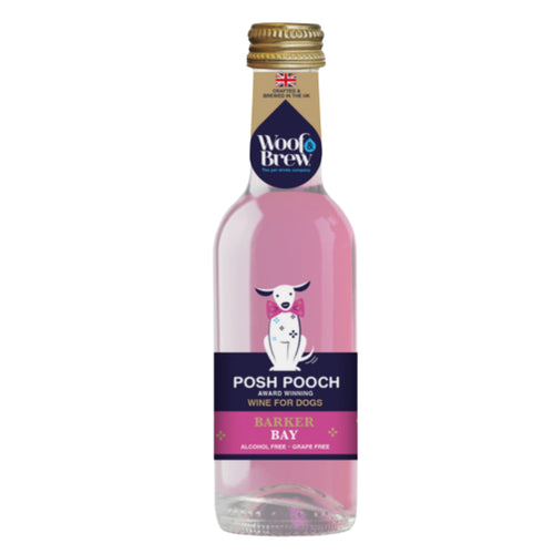 Woof & Brew Posh Pooch Rosé for Dogs – Non-Alcoholic Herbal Dog Wine Treat (250ml)