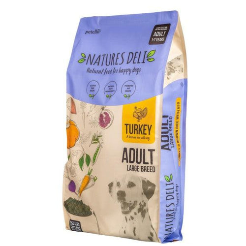 Natures Deli Large Breed Adult Dry Dog Food - Turkey and Brown Rice with Vegetables - 12Kg