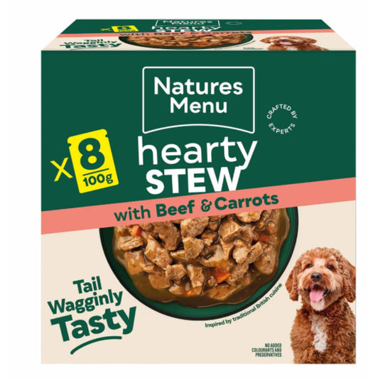 Natures Menu Hearty Stews - Chunks in Gravy with Beef & Carrots 8x100g