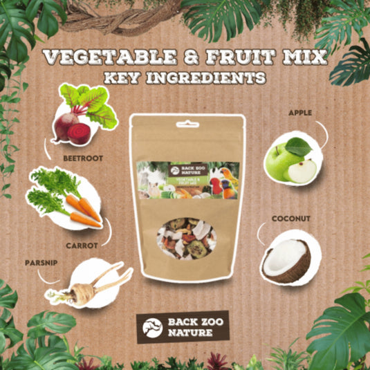 Back Zoo Nature Vegetable & Fruit Mix for Rodents, Rabbits & Birds – 100g