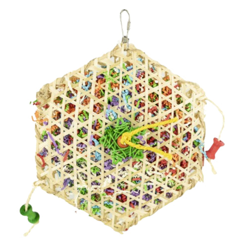 Back Zoo Nature Woven Hexagon – natural woven foraging and chew toy for parrots