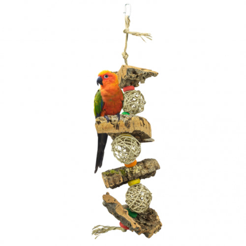 Back Zoo Nature Corky Ball Tower – Natural Multi-Level Chew Toy for Parrots