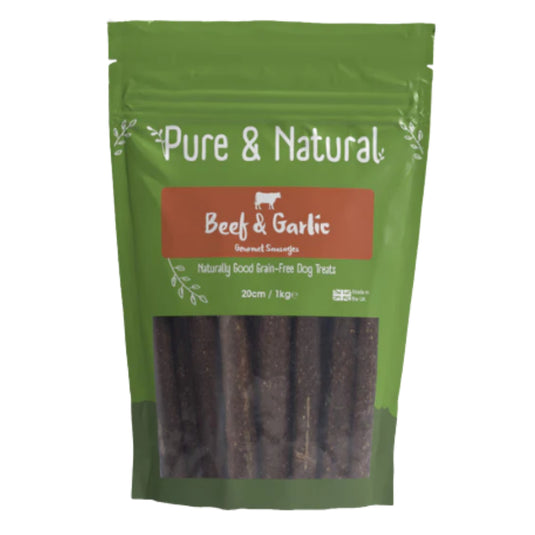 Pure & Natural Beef & Garlic Gourmet Sausage 20cm 1kg