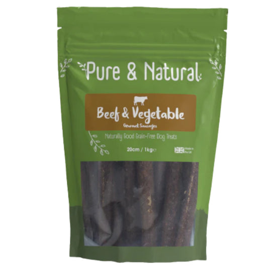 Pure & Natural Beef & Vegetable Gourmet Sausage 20cm 1kg