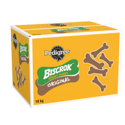 Pedigree Gravy Bones dog treats 10kg bulk box – beef flavour crunchy biscuits for dogs