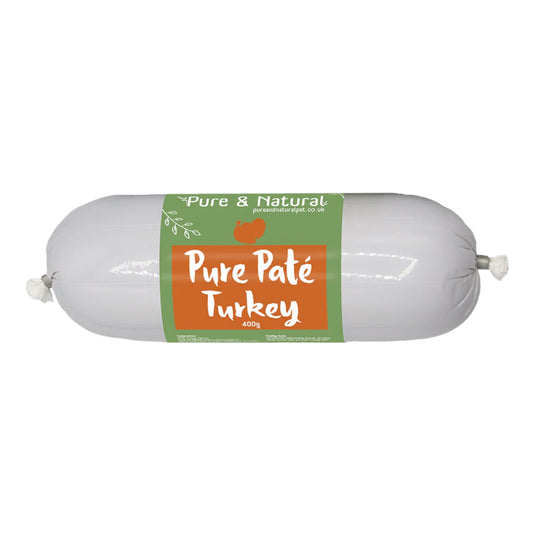 Pure & Natural Turkey Pate 80g – a savoury, healthy dog treat made from natural turkey, perfect for rewarding your pet with a delicious snack.