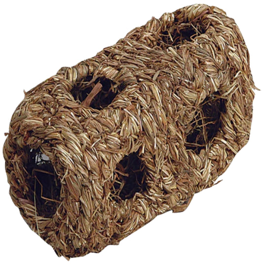 Tubular Double Hay Hamster Nest, natural cosy tunnels for hamsters