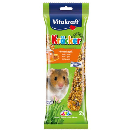Vitakraft Hamster Honey & Spelt Treats, nutritious crunchy snacks for hamsters