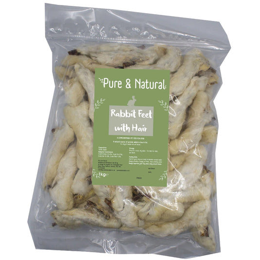 Pure & Natural Rabbit Feet with Hair