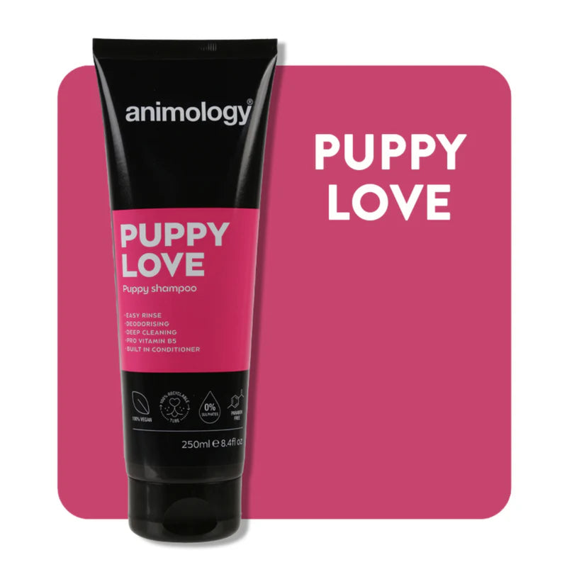 Load image into Gallery viewer, Animology Puppy Love Shampoo. Specially formulated for delicate puppy skin and fur
