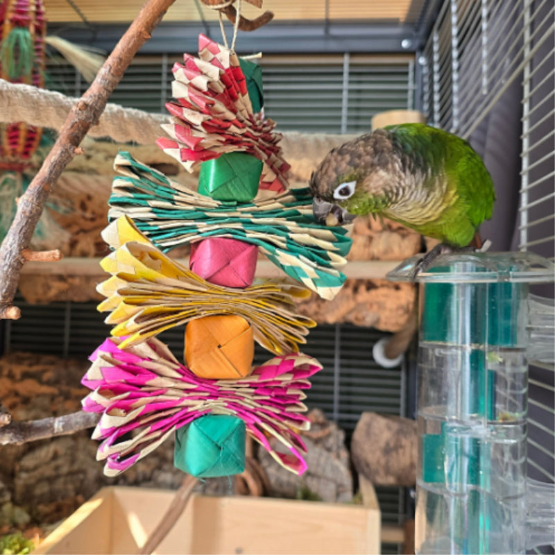 Load image into Gallery viewer, Back Zoo Nature Palmleaf Tower — Enrichment &amp; Foraging Toy for Birds

