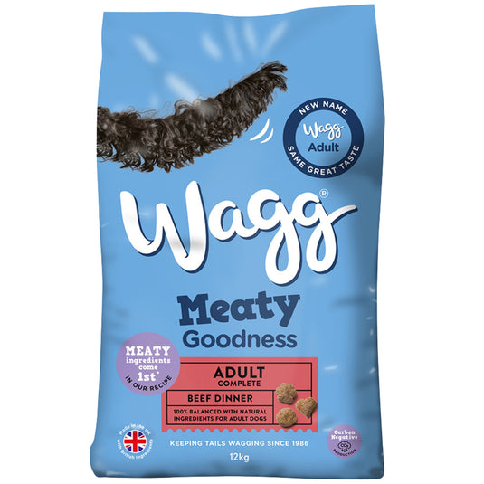 Wagg Meaty Goodness Beef Dog Food – Complete Dry Food for Adult Dogs