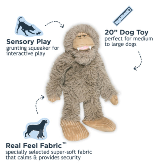 Tall Tails Stuffless Bigfoot with Squeaker Dog Toy