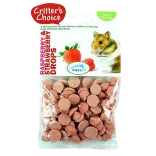 Critters Choice Raspberry & Strawberry Drops 75g