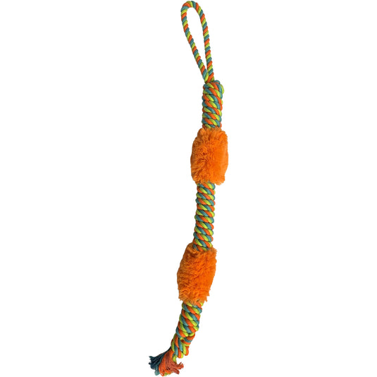 Hem & Boo Tough & Tug Rope with Fur – Strong Interactive Dog Toy (76cm)