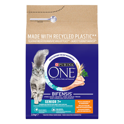 Purina ONE Senior 7+ Chicken Dry Cat Food 2.8kg – Tailored Nutrition for Cats Aged 7+